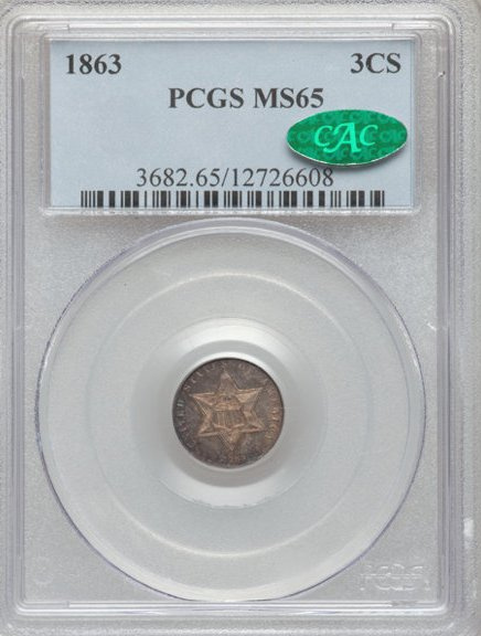 1863 PCGS MS65 CAC